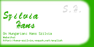 szilvia hans business card